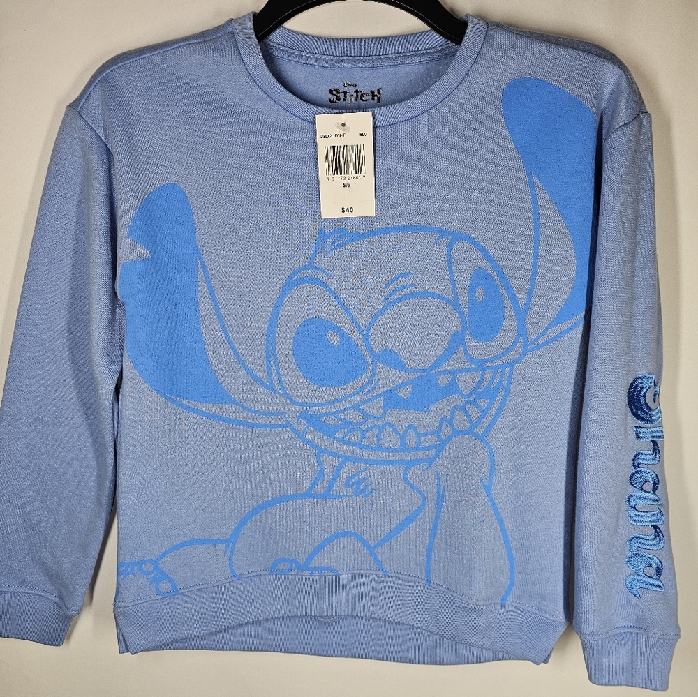 Disney Lilo & Stitch Light Blue Sweater, Girls Size 5/6